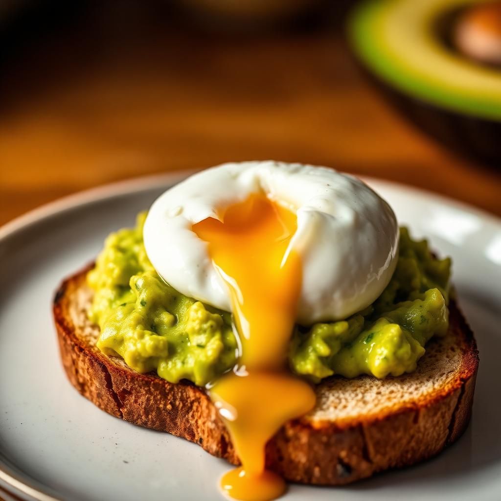 HUEVO POCHÉ CON CREMA DE AGUACATE